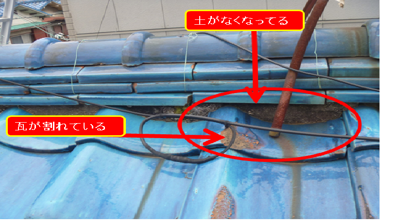 棟部分土がなくなってしまっている