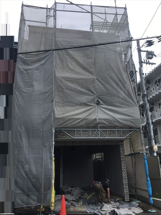 守口市　足場を設置