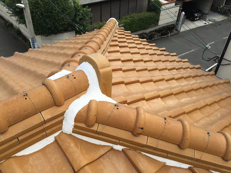 棟の漆喰は良好な状態