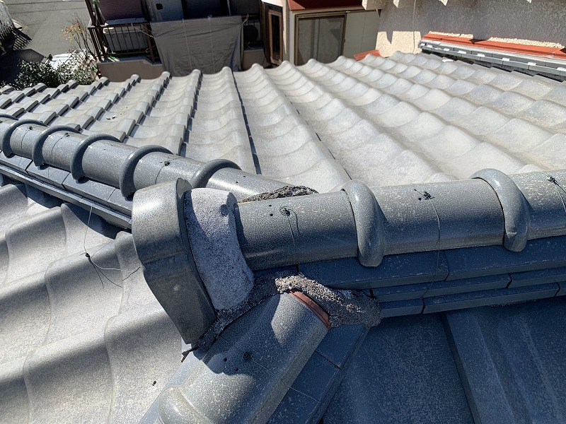 棟取り合い部漆喰