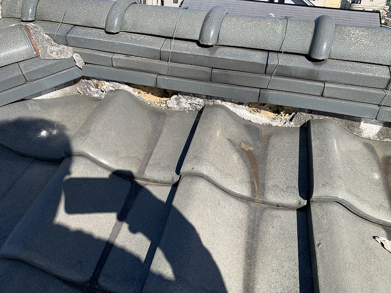 面戸漆喰剥がれ