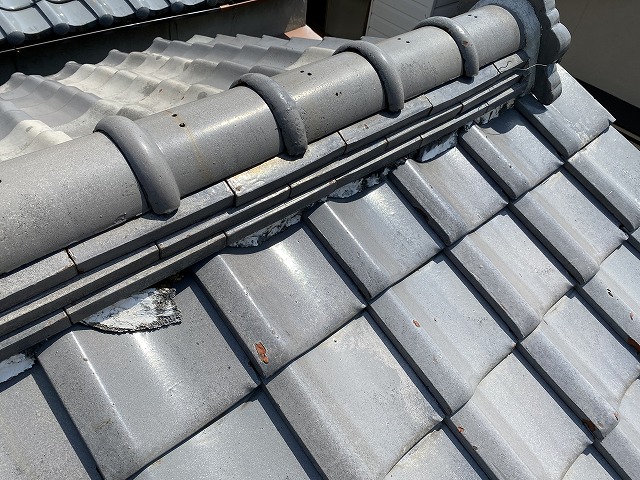 漆喰剥がれ　寝屋川市