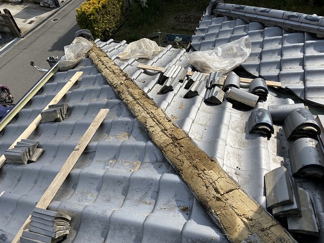 棟瓦解体　雨漏り