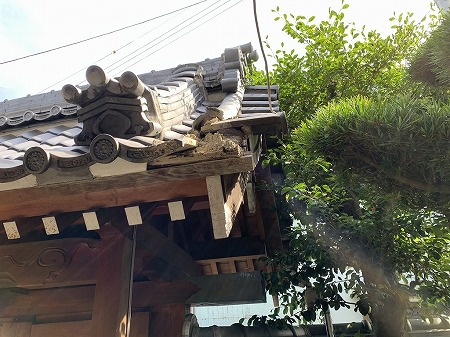 ごっそり瓦が落ちています。