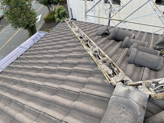 棟瓦解体　枚方市