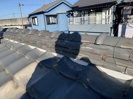 のし瓦凍害割れ