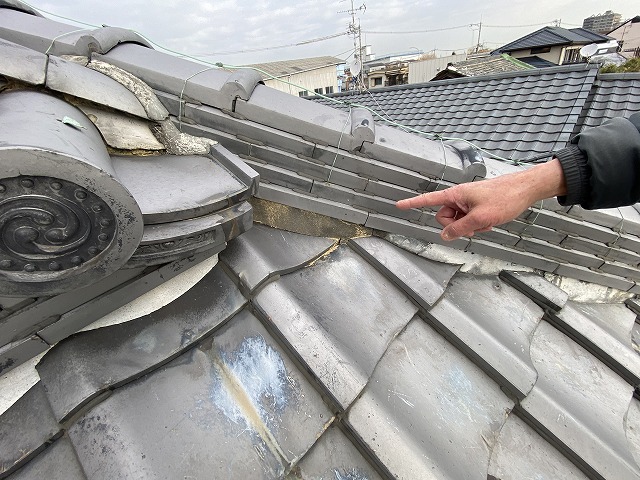 破風尻　漆喰寝屋川市