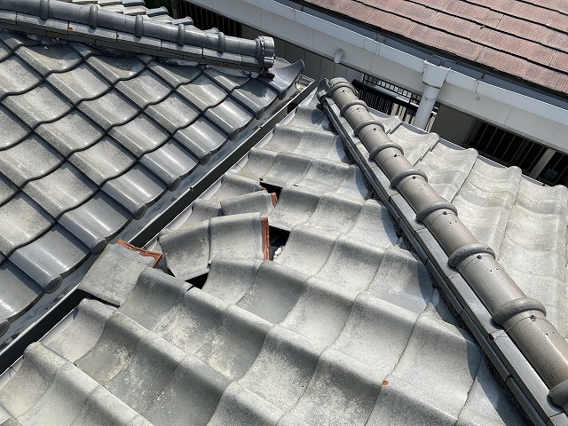 瓦飛散　門真市