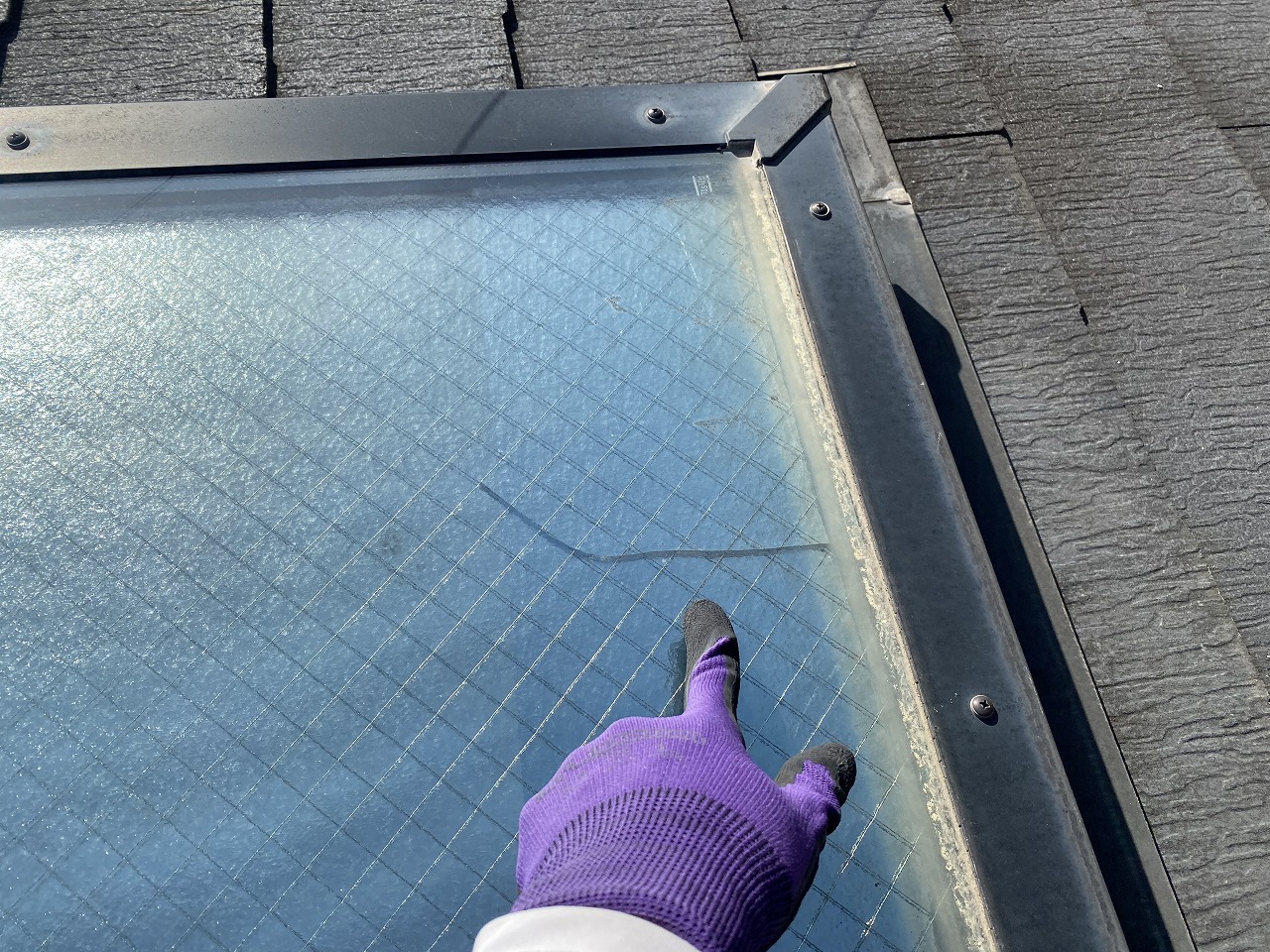 トップライトひび割れ　枚方市