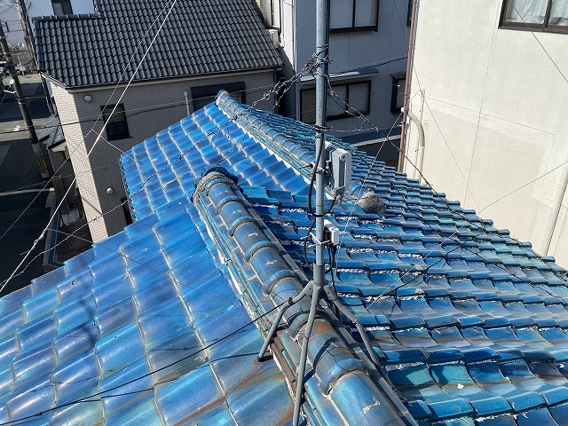 棟瓦まわりの屋根全体