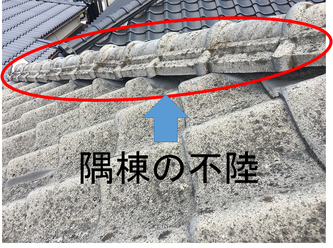 隅棟瓦の状態