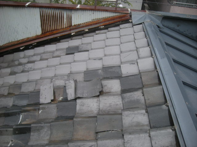 門真市いぶし瓦屋根調査