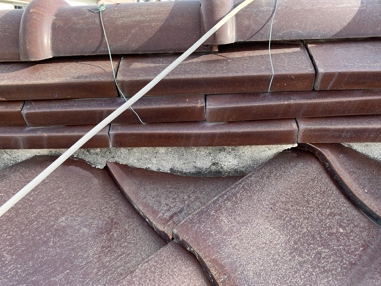 豊中市棟下漆喰劣化