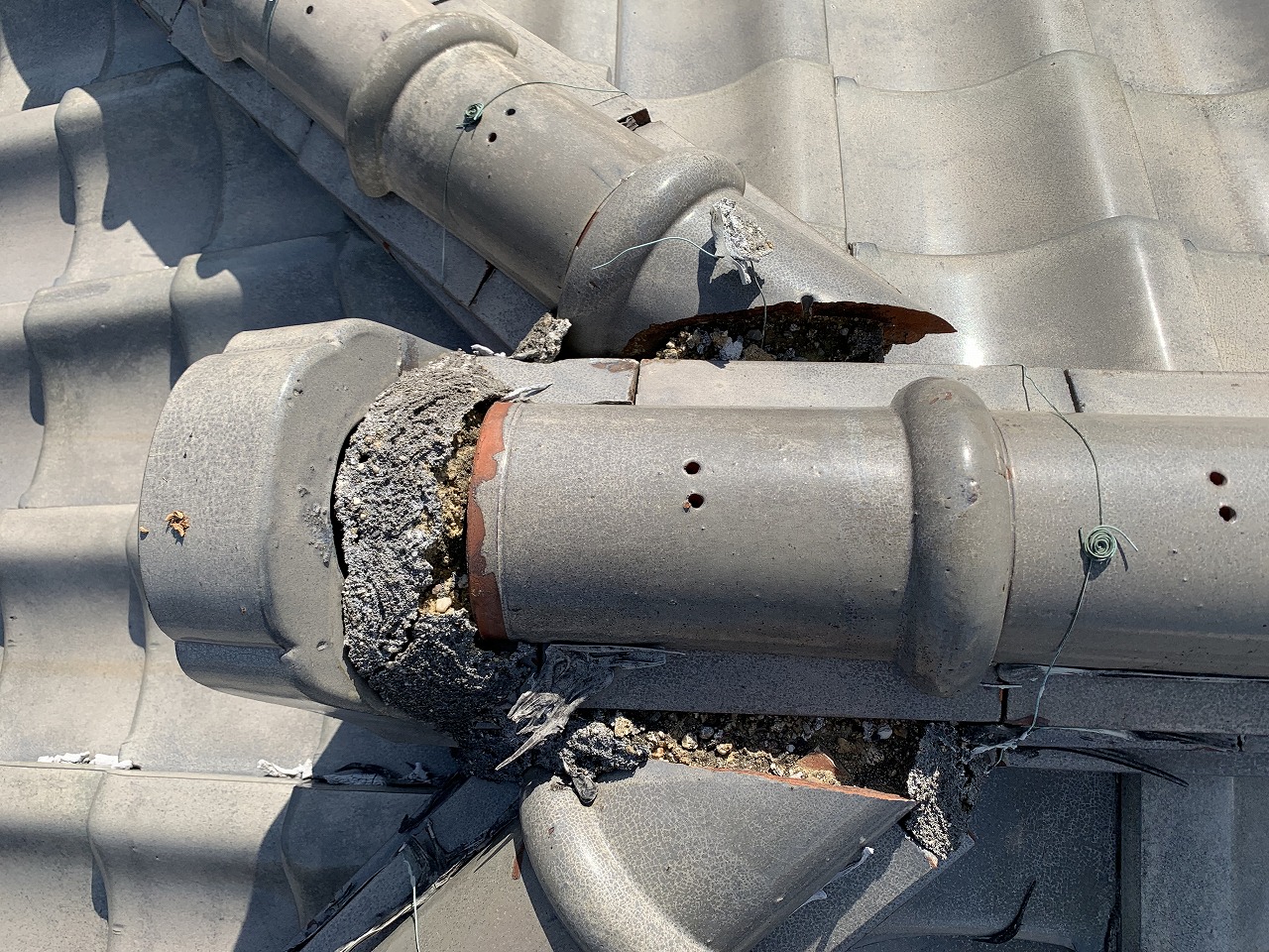 門真市鬼瓦漆喰劣化