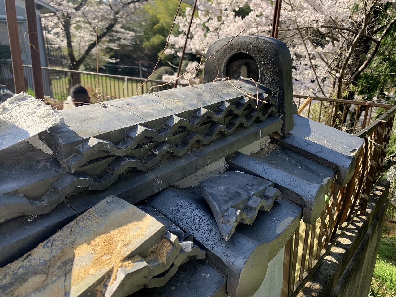 平群町塀積み直し