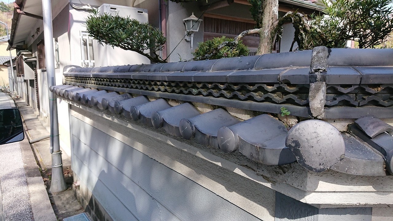 平群町塀工事前