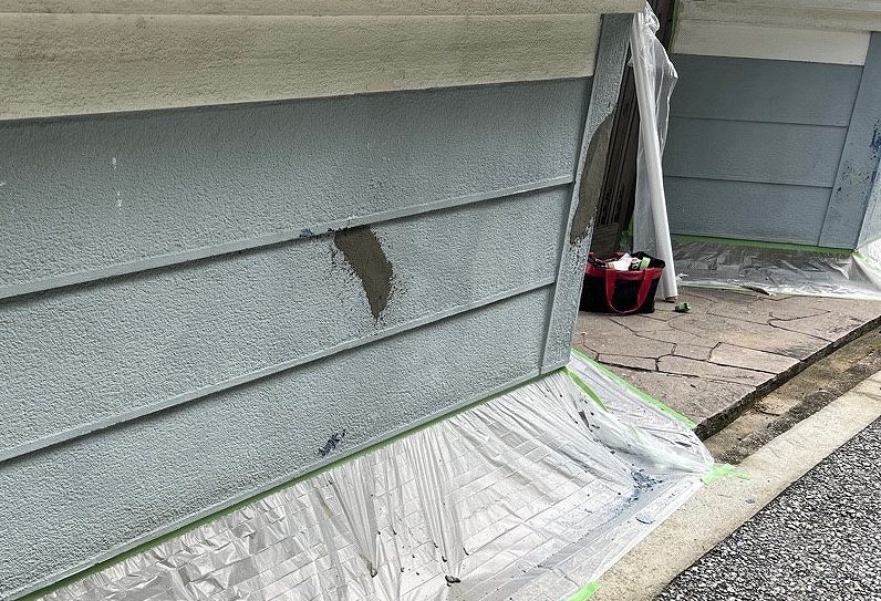 平群町塀塗装下地補修