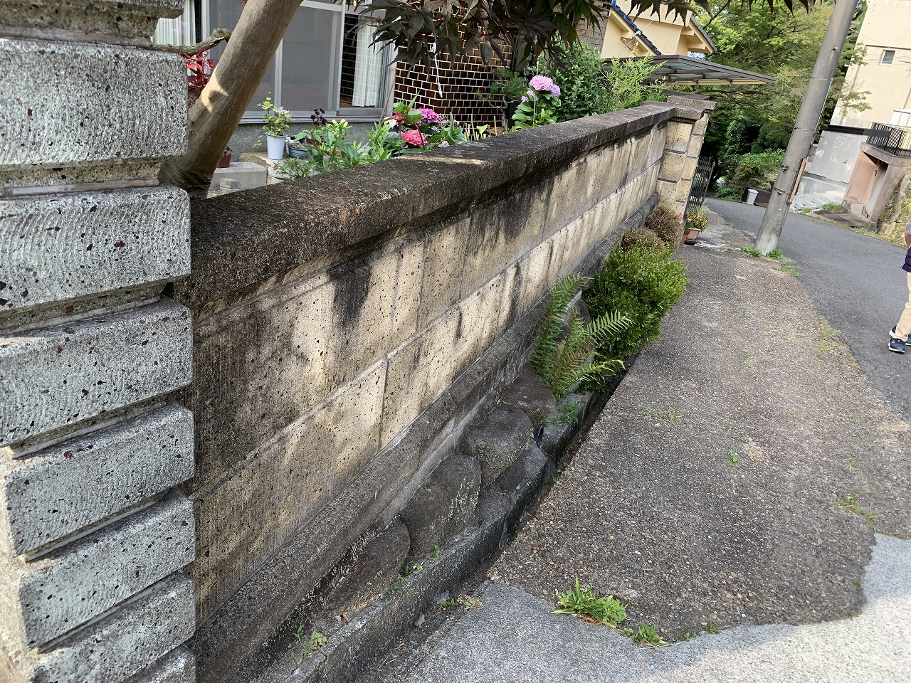 平群町擁壁現調