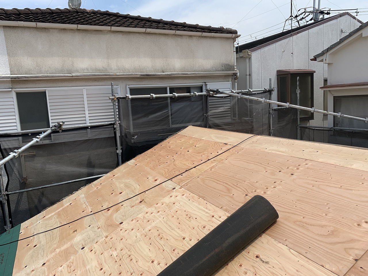 寝屋川市下地構造用合板貼り