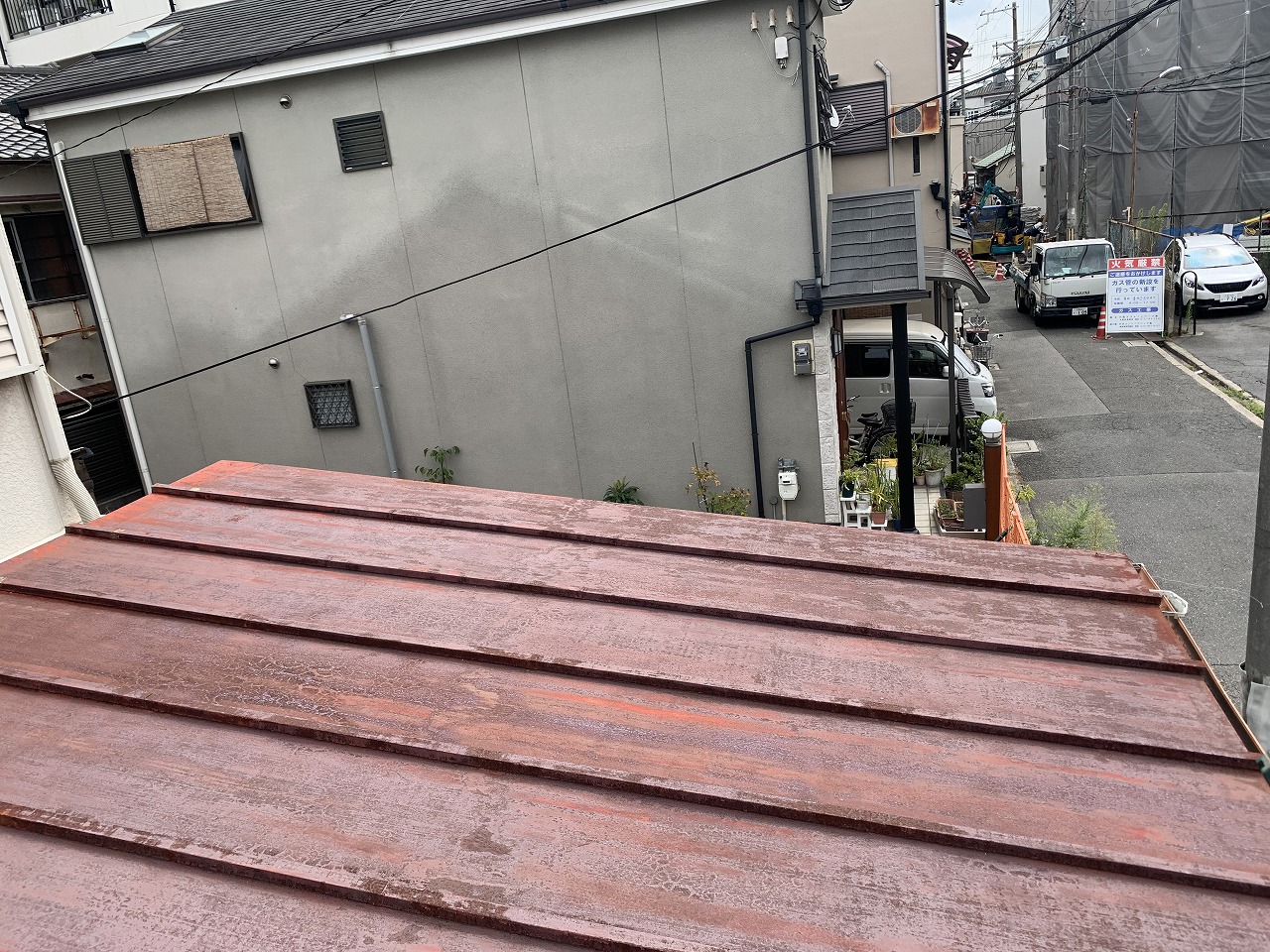 門真市物置屋根現調