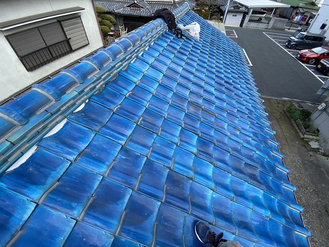 枚方市青緑瓦差し替え