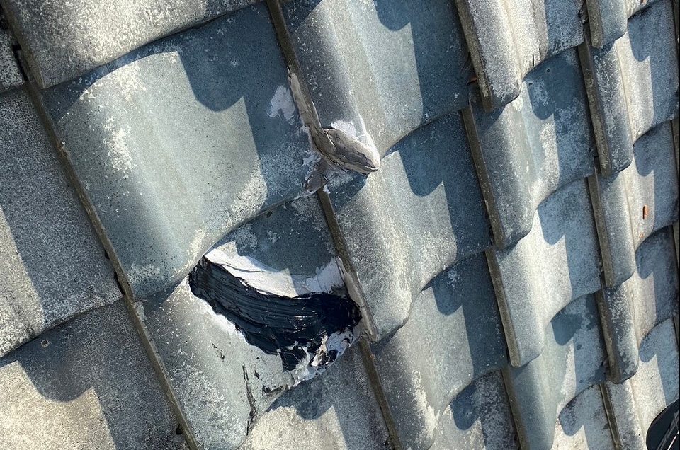 門真市瓦割れ応急処置