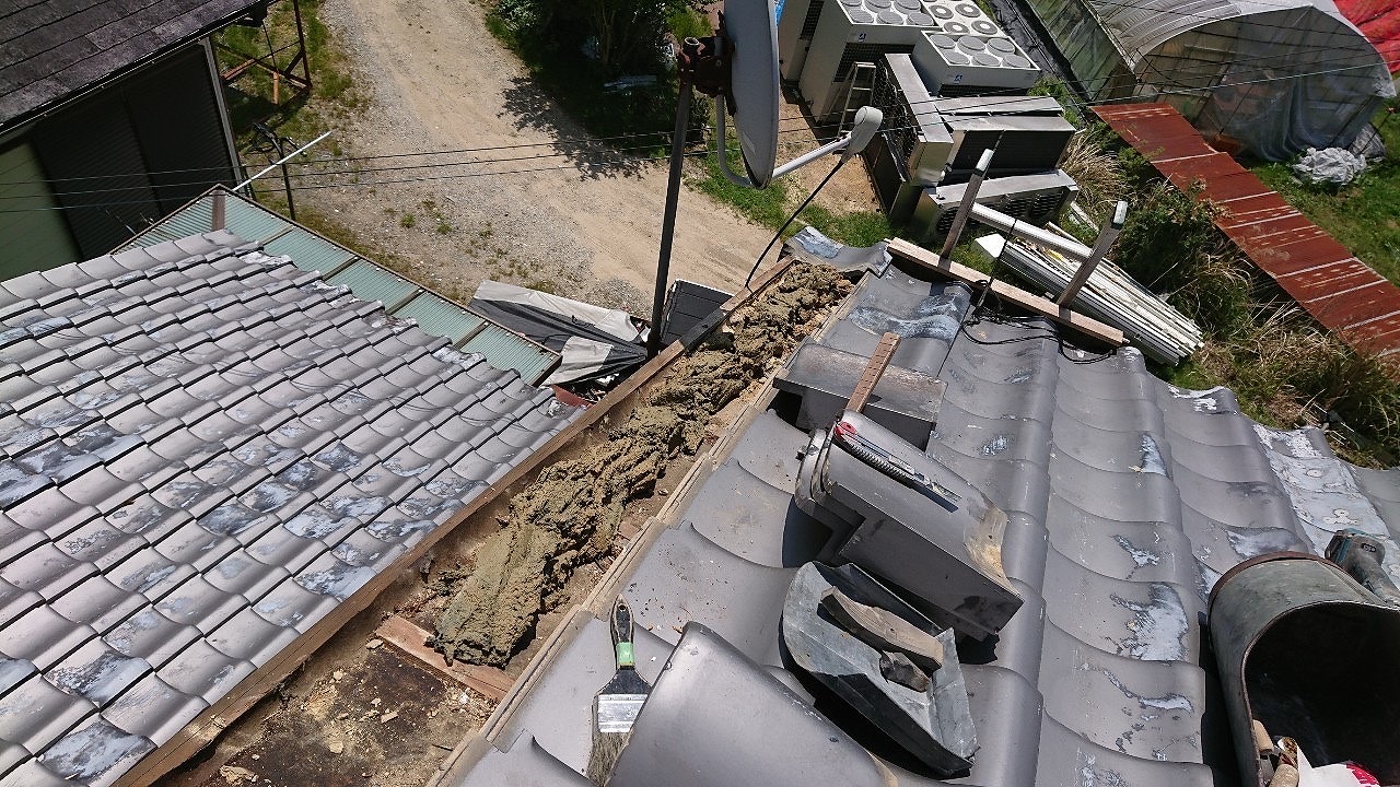 能勢町袖瓦解体