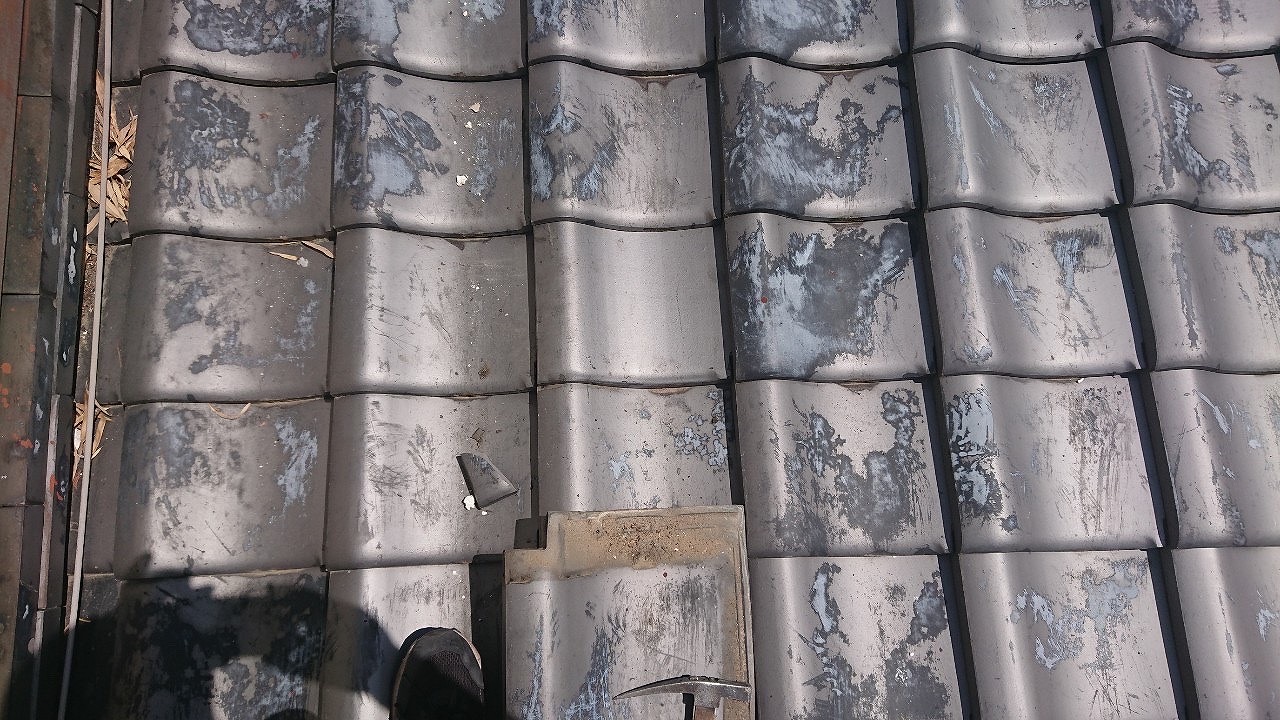 能勢町地瓦差し換え