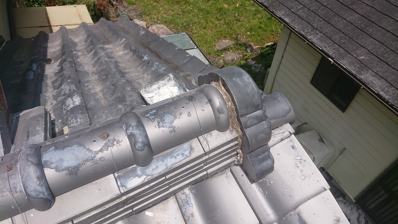 能勢町鬼瓦漆喰劣化