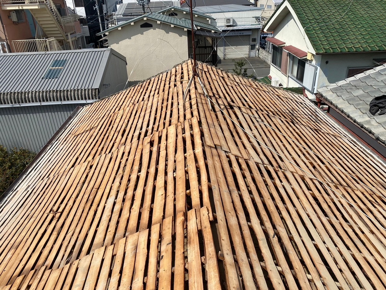 大東市屋根解体後