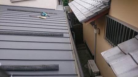 落ち葉除けネットを外しました。