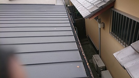 落ち葉除けネットを設置していても落ち葉は溜まります。