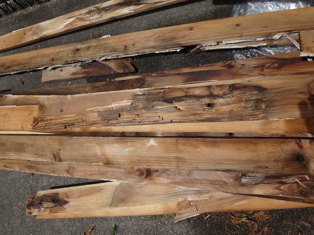 名張市築29年棟包の木下地腐り