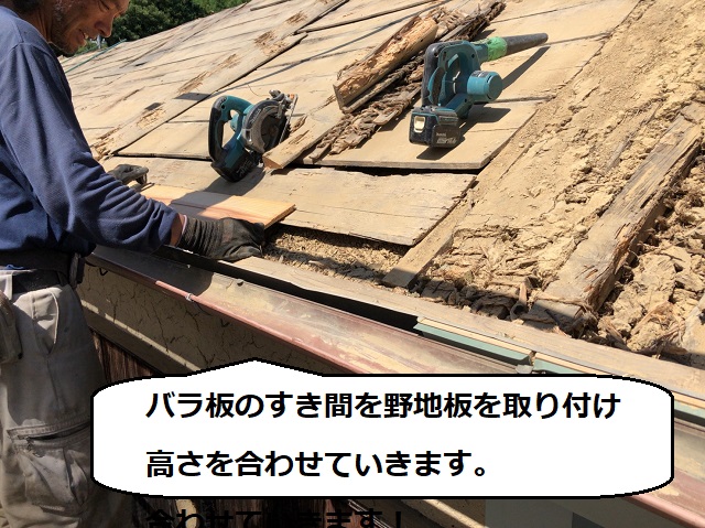 葺き替え　野地板
