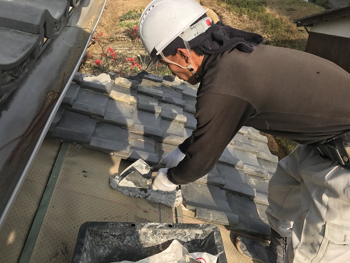 伊賀市　瓦屋根　葺き替え