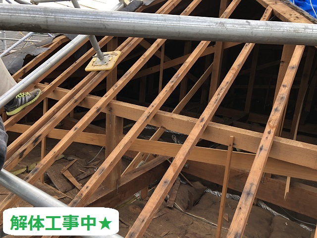 名張市　屋根　解体工事