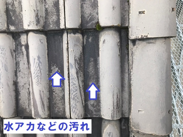 名張市　セメント瓦　汚れ