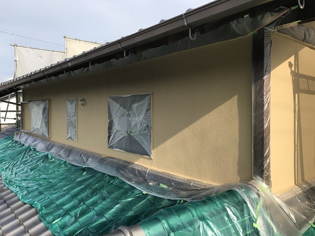 伊賀市　外壁塗り替え　上塗り完了