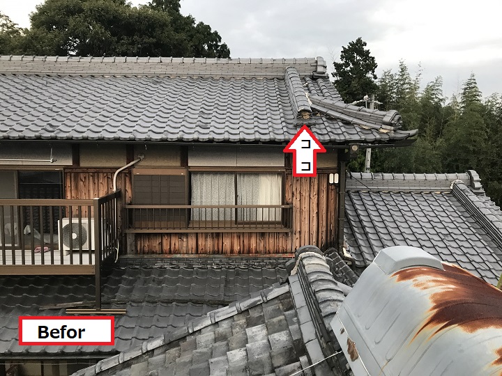 名張市　鬼瓦取付後