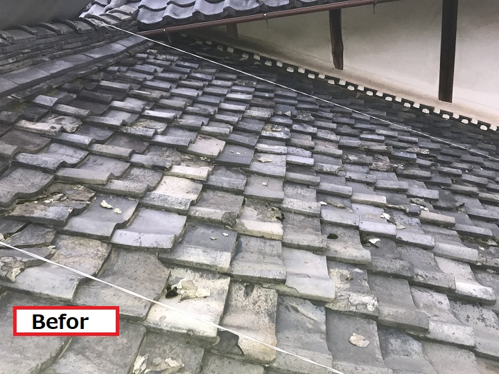 名張市　屋根工事前