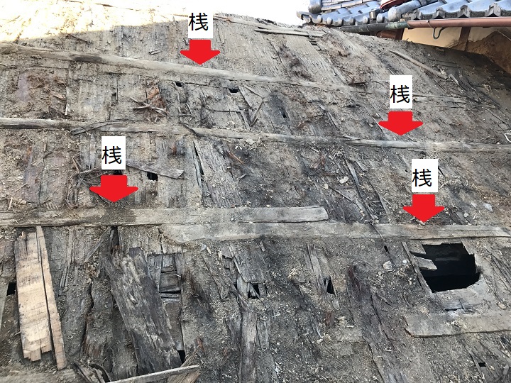 名張市　屋根の構造　桟