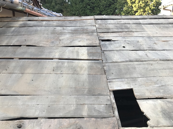 名張市　屋根土おろし後