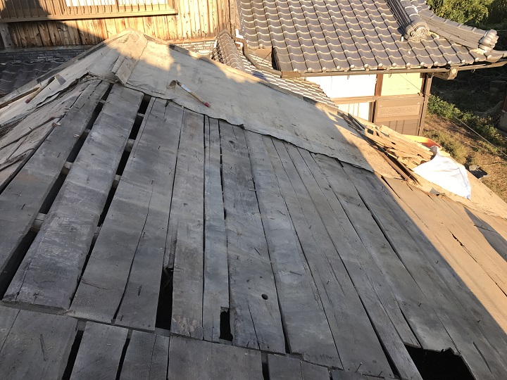 名張市 屋根土おろした後