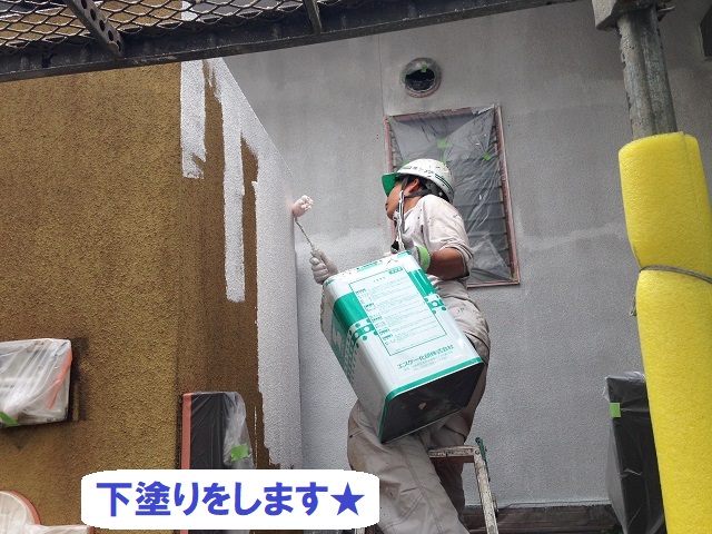 伊賀市　塗装工事　下塗り