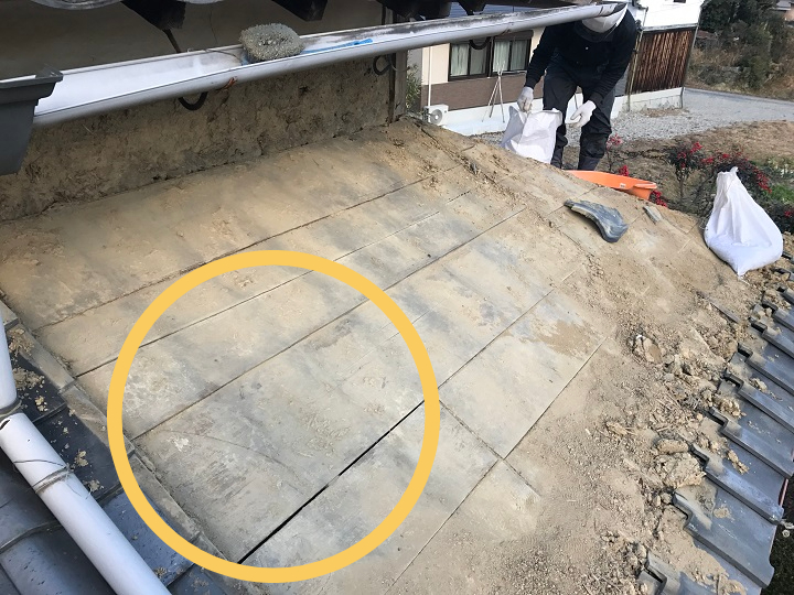 伊賀市 傷んだ野地板 葺き直し
