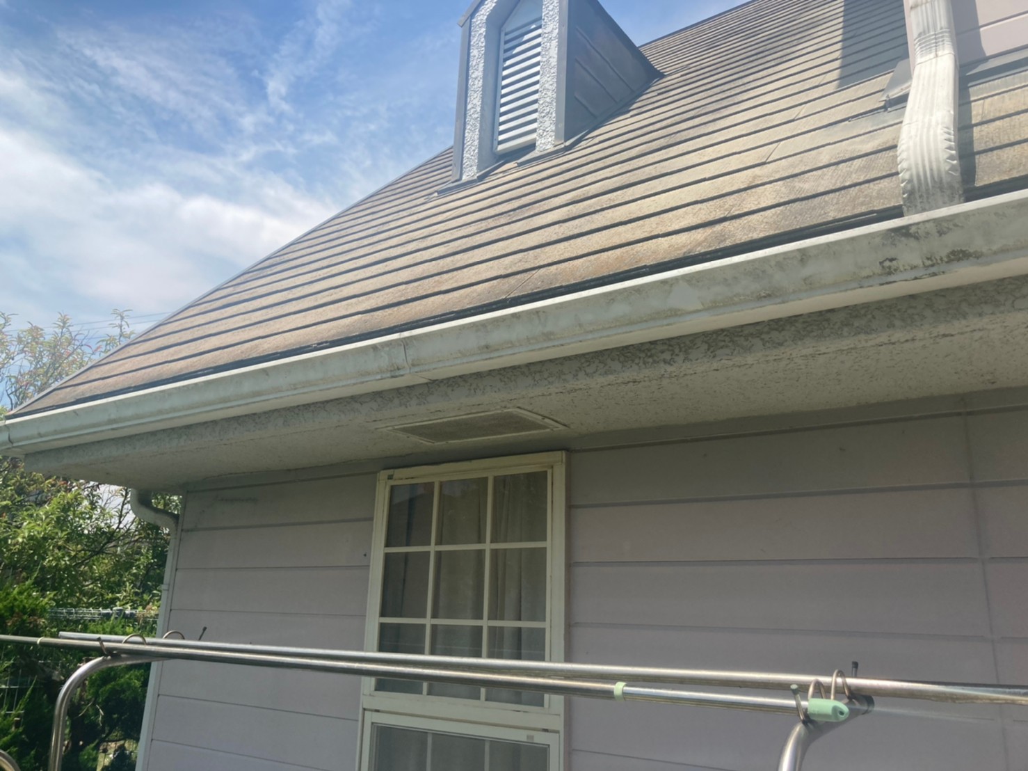 外壁点検　雨樋　鼻隠し板