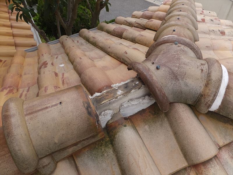瓦屋根の不具合　S瓦