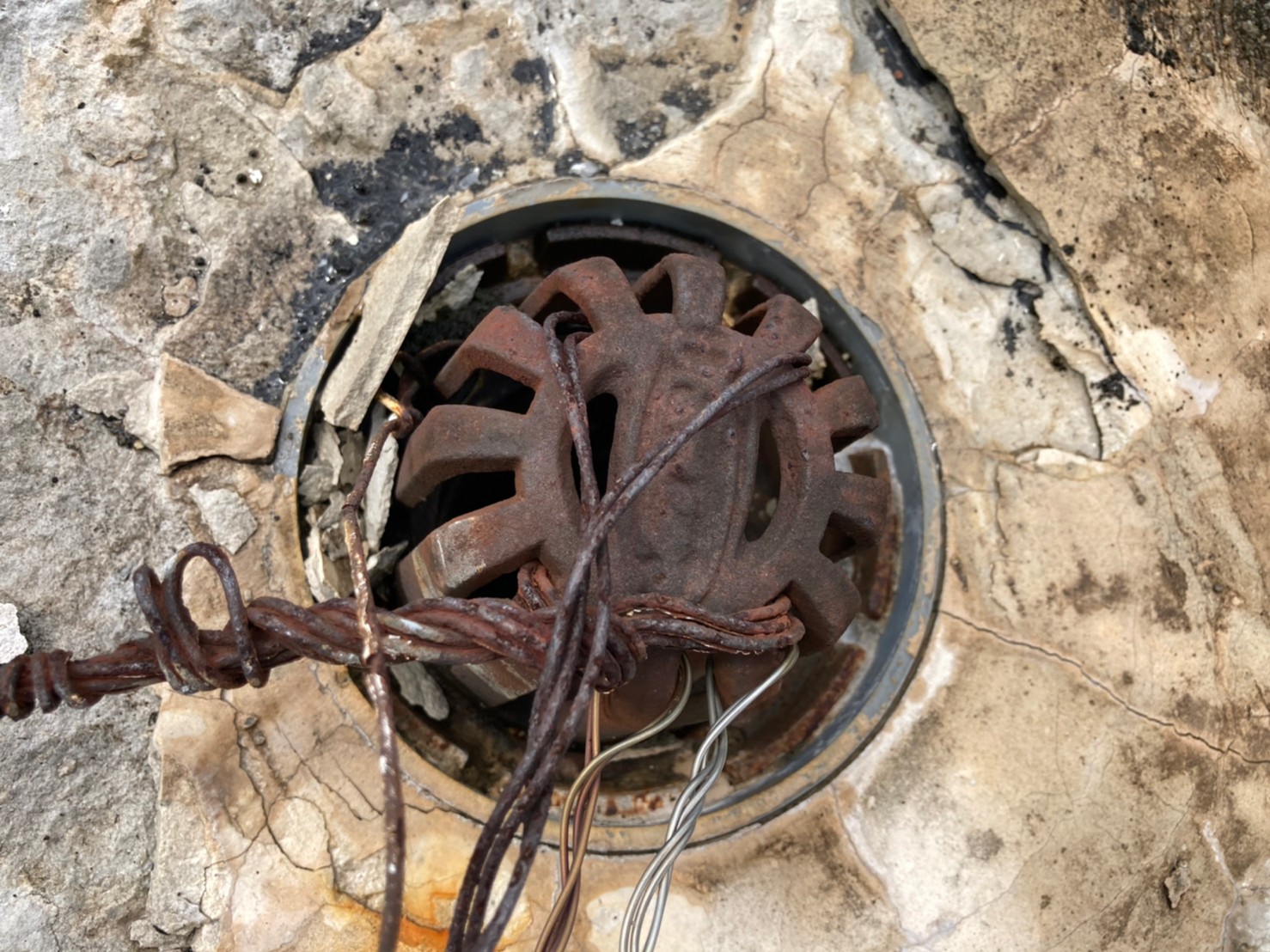 違う場所はコンクリートが割れています