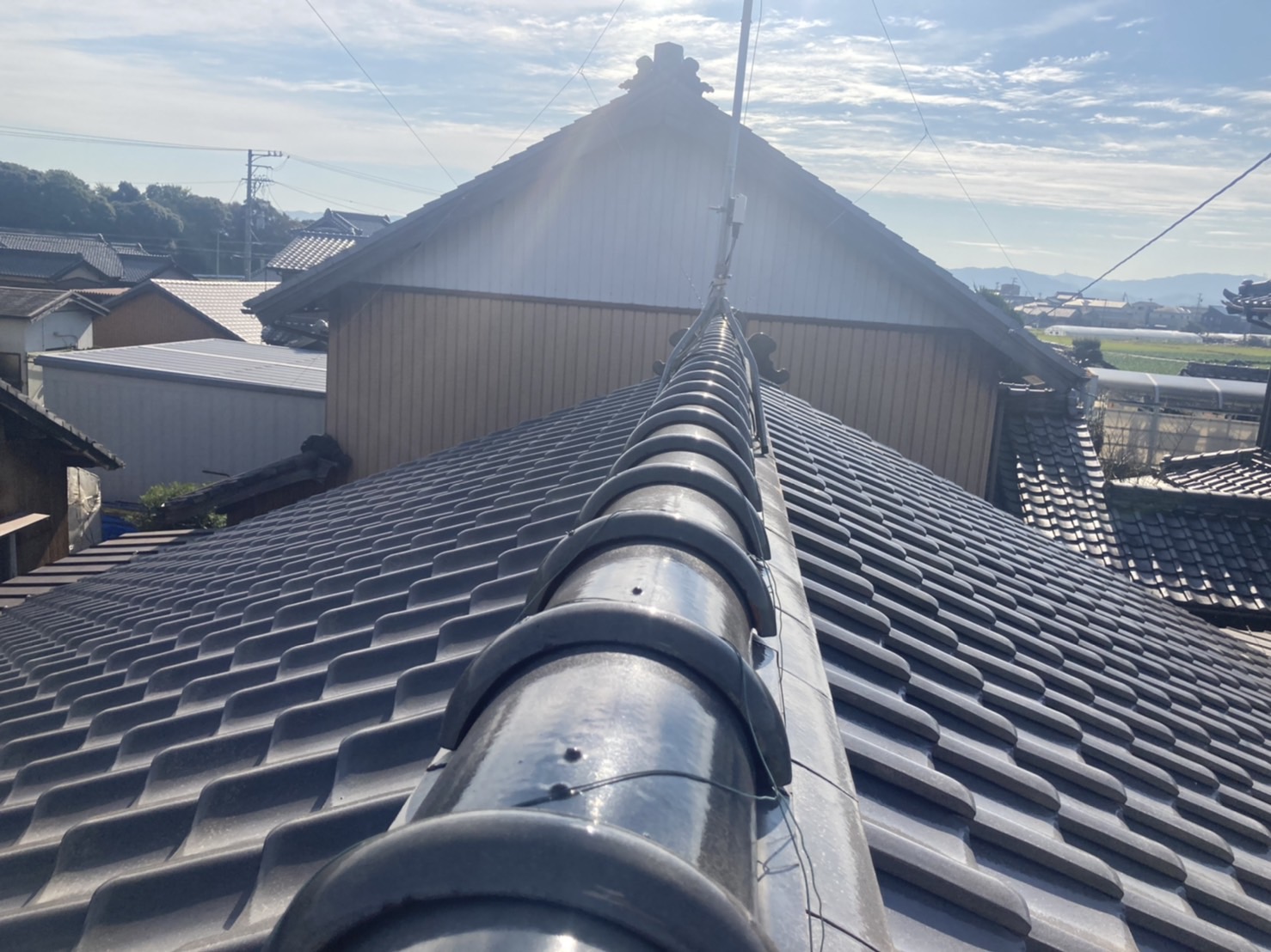 屋根点検　棟瓦