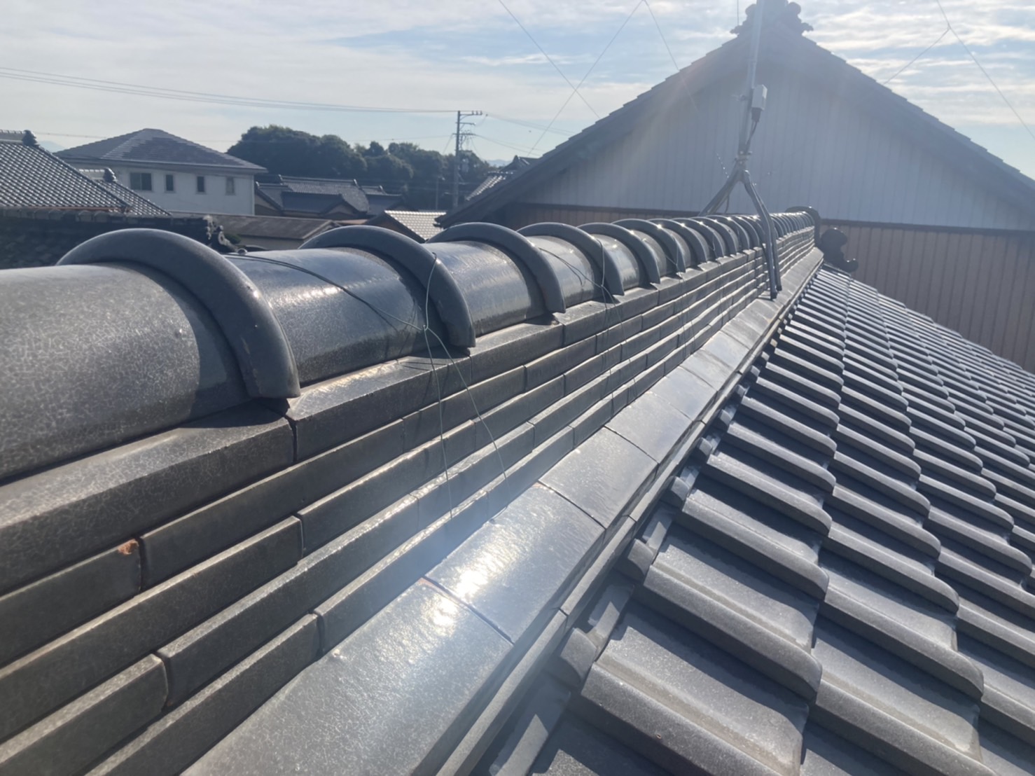 屋根点検　棟瓦